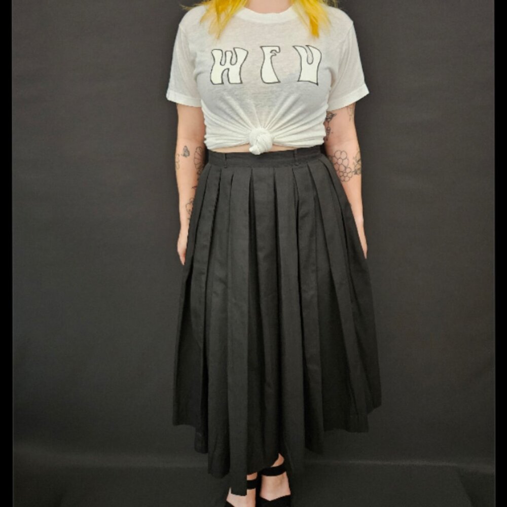 50s Black Box Pleated Skirt